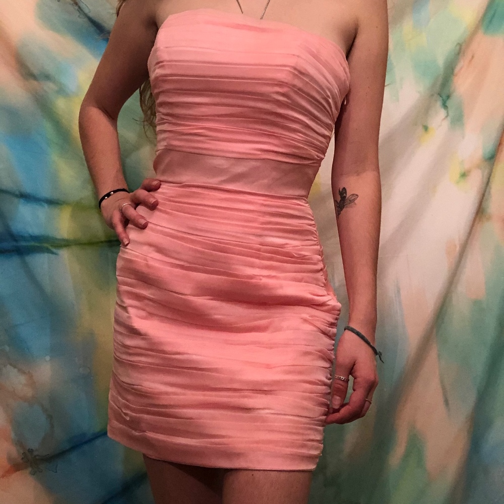 Strapless Light Pink Cocktail Dress